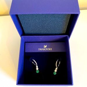 Swarovski Emerald Crystal Drop Earrings NWT